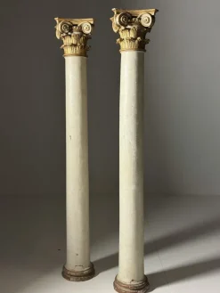 Pamono Columns with Gilded Capitals, 18th Century, Set of 2><noscript><img width=