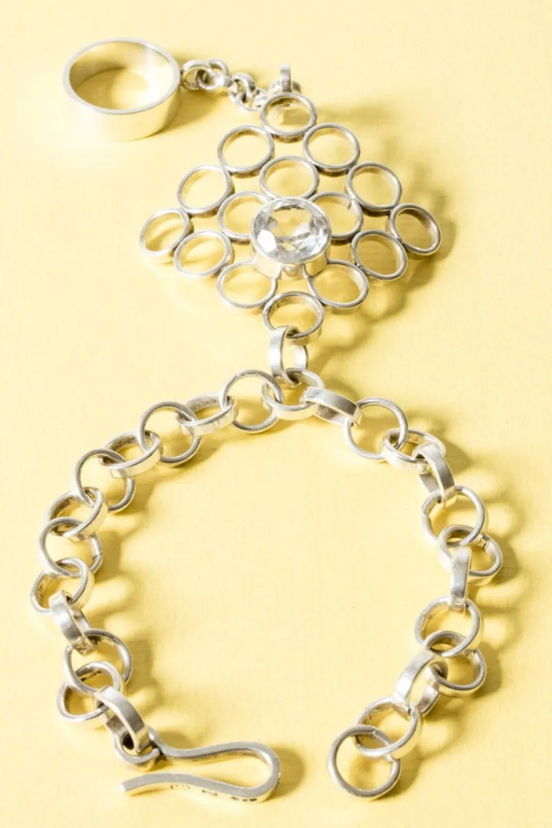 Pamono Combined Silver Ring and Bracelet by Cecilia Johansson, 1968> Bracelets