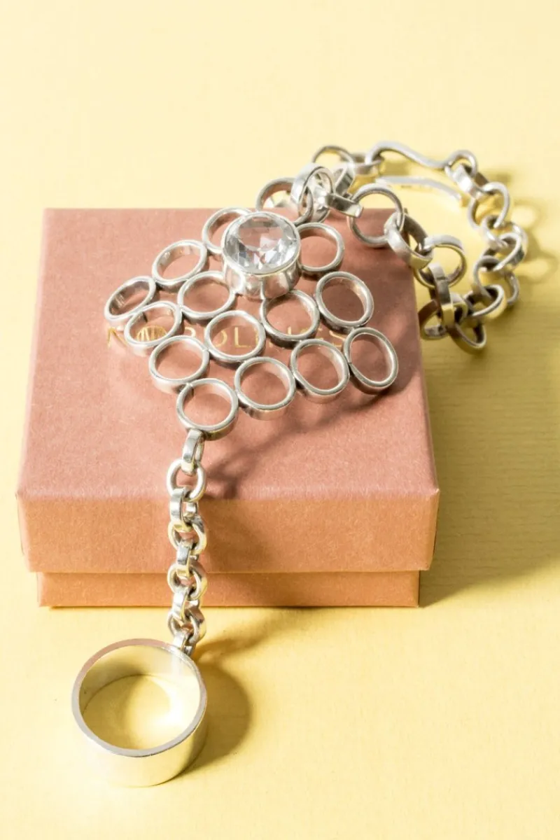 Pamono Combined Silver Ring and Bracelet by Cecilia Johansson, 1968> Bracelets