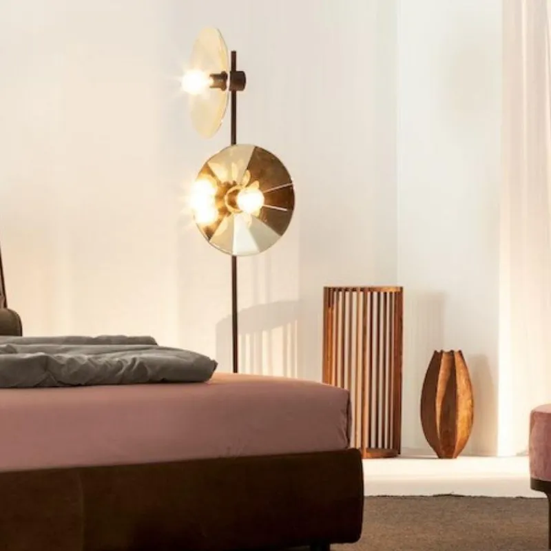 Pamono Cometa Floor Lamp in Gold Fractale by Radar> Floor Lamps