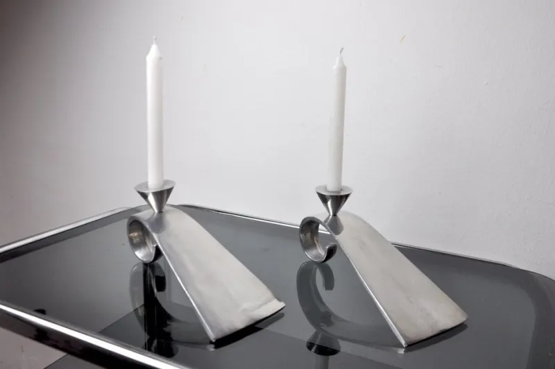 New Pamono Comma Candlesticks attributed to Matthew Hilton, England, 1980s, Set of 2