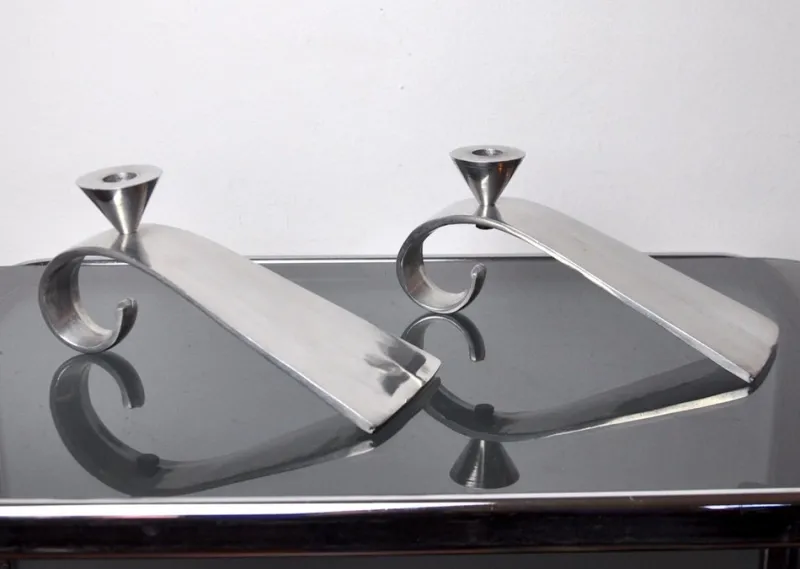 New Pamono Comma Candlesticks attributed to Matthew Hilton, England, 1980s, Set of 2