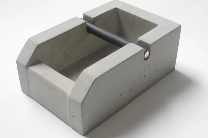 Pamono Concrete Espresso Knockbox by Ulf Neumann for Rohes Wohnen, 2018> Trunks, Crates & Baskets