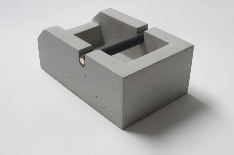Pamono Concrete Espresso Knockbox by Ulf Neumann for Rohes Wohnen, 2018> Trunks, Crates & Baskets
