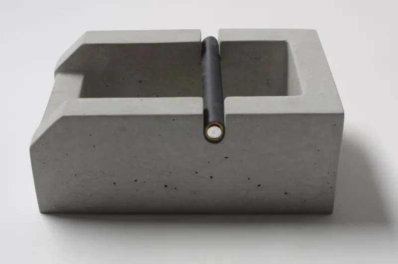 Pamono Concrete Espresso Knockbox by Ulf Neumann for Rohes Wohnen, 2018> Trunks, Crates & Baskets