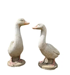 Sale Pamono Concrete Stone Geese Garden Sculptures, 1950s, Set of 2