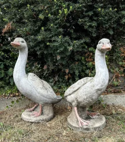 Sale Pamono Concrete Stone Geese Garden Sculptures, 1950s, Set of 2
