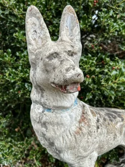Pamono Concrete Stone Shepard Garden Dog Ornament Sculpture, 1950s><noscript><img width=