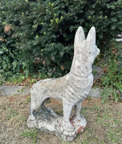 Pamono Concrete Stone Shepard Garden Dog Ornament Sculpture, 1950s><noscript><img width=