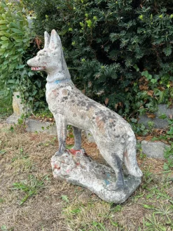 Pamono Concrete Stone Shepard Garden Dog Ornament Sculpture, 1950s><noscript><img width=