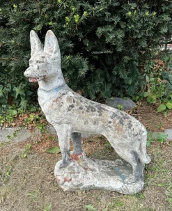 Pamono Concrete Stone Shepard Garden Dog Ornament Sculpture, 1950s><noscript><img width=