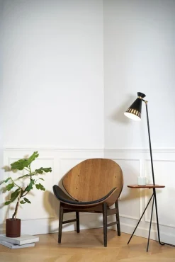 New Pamono Cone Floor Lamp with Table Black Noir by Warm Nordic