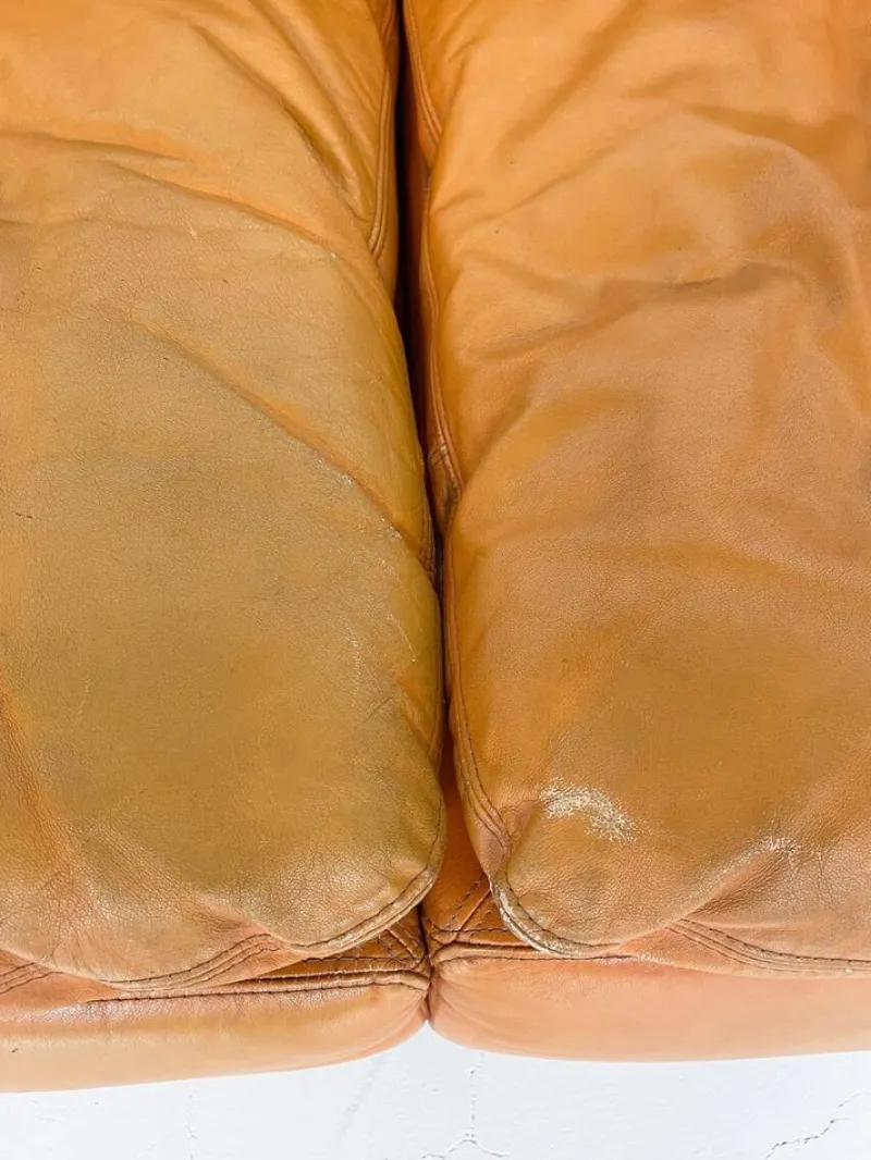 Clearance Pamono Confidential Seating Set in Cognac Leather by Alberto Rosselli for Saporiti, Italy, 1970s, Set of 4