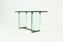 Pamono Console Table Model T30 in Glass and Brass by Peter Ghyczy, 1970s><noscript><img width=