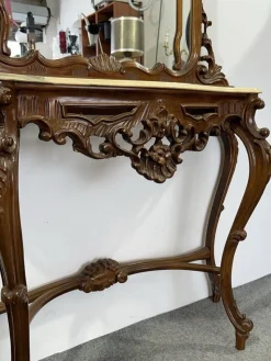 Sale Pamono Console Table with Carved Mirror, 1920s