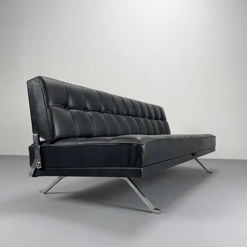 Pamono Constanze Daybed in Black Leather by Johannes Spalt for Wittmann, Vienna, 1960s> Daybeds & Chaises Lounges