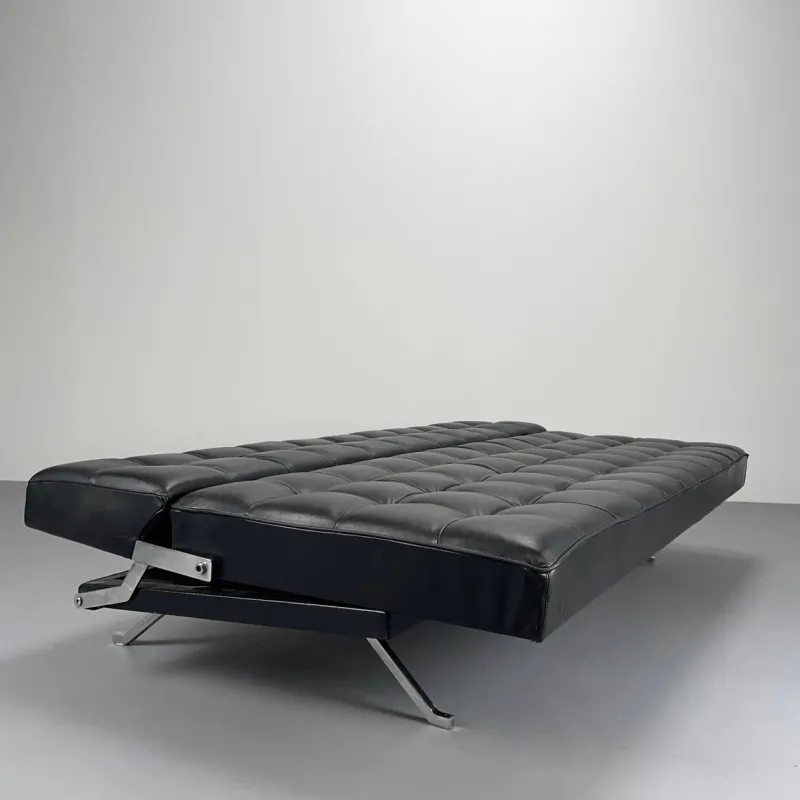 Pamono Constanze Daybed in Black Leather by Johannes Spalt for Wittmann, Vienna, 1960s> Daybeds & Chaises Lounges