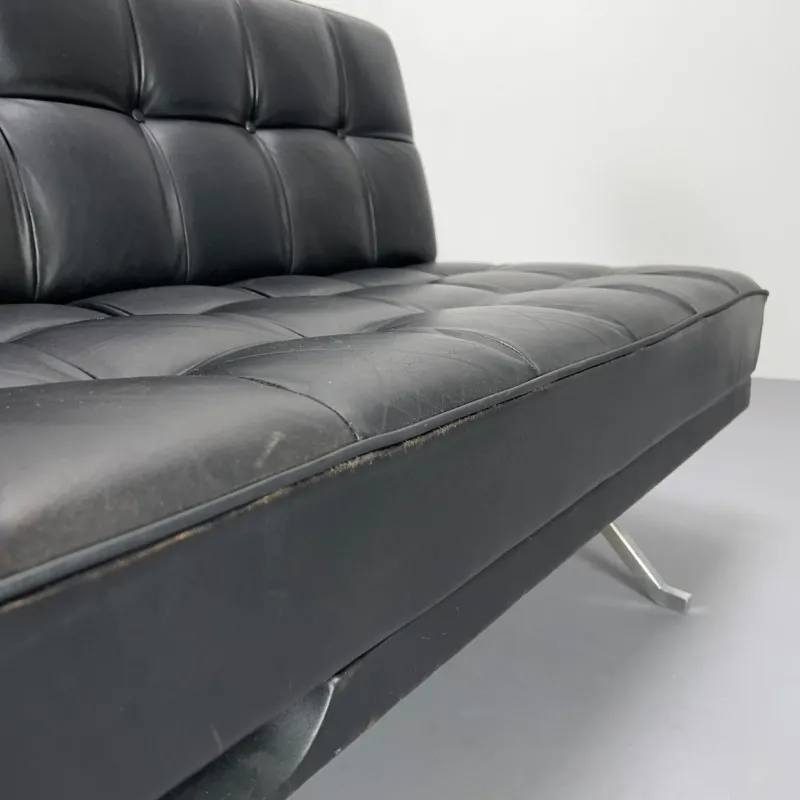 Pamono Constanze Daybed in Black Leather by Johannes Spalt for Wittmann, Vienna, 1960s> Daybeds & Chaises Lounges