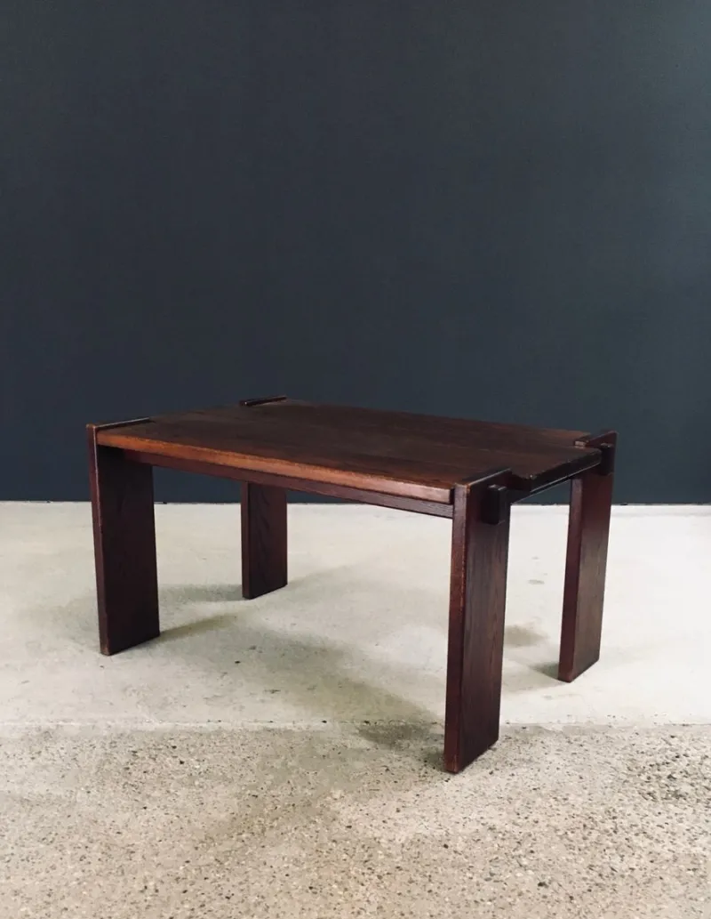 Pamono Constructivist Oak Dining Table, Belgium, 1960s> Dining Tables & Sets
