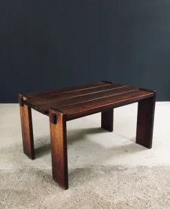 Pamono Constructivist Oak Dining Table, Belgium, 1960s><noscript><img width=