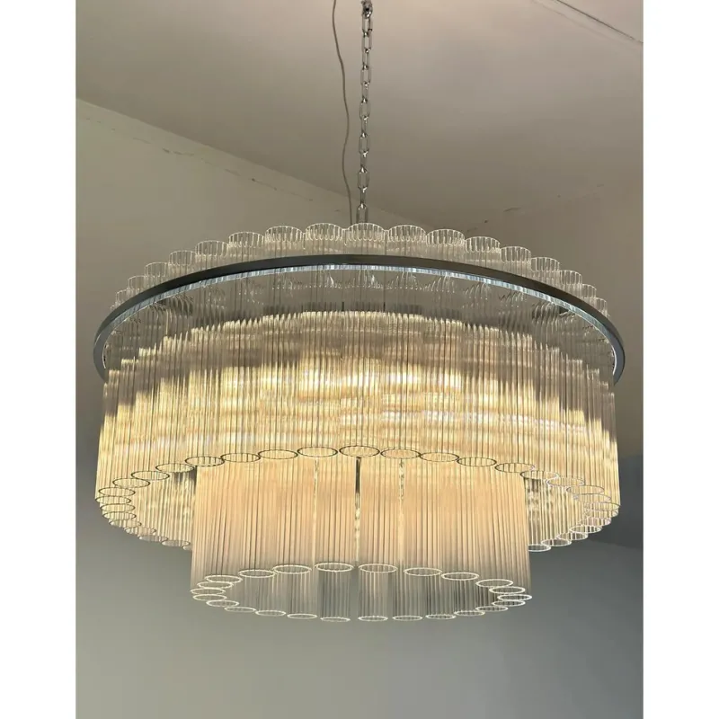 Pamono Contempory Striped Cylinders Chandelier by Simoeng> Ceiling Lights