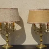 Pamono Copper Bedside Lamps, 1890s, Set of 2> Table Lamps