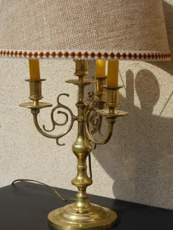 Pamono Copper Bedside Lamps, 1890s, Set of 2><noscript><img width=