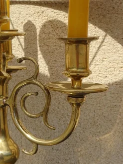 Pamono Copper Bedside Lamps, 1890s, Set of 2><noscript><img width=