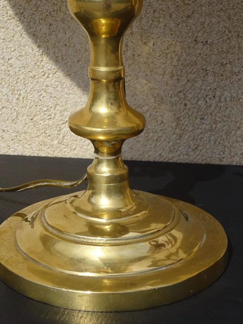 Pamono Copper Bedside Lamps, 1890s, Set of 2> Table Lamps