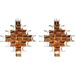 Pamono Copper Cassiope 9 Level Suspension Lamps by Sebastien Sauze, Set of 2> Ceiling Lights