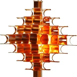 Pamono Copper Cassiope 9 Level Suspension Lamps by Sebastien Sauze, Set of 2><noscript><img width=