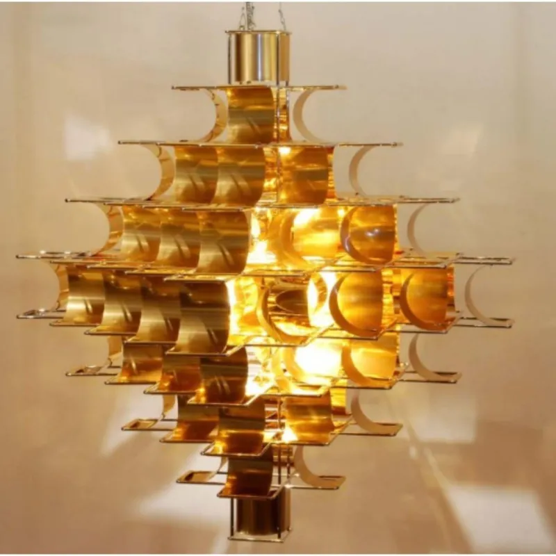 Pamono Copper Cassiope 9 Level Suspension Lamps by Sebastien Sauze, Set of 2> Ceiling Lights