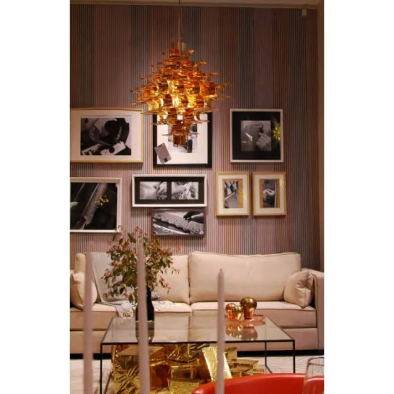 Pamono Copper Cassiope 9 Level Suspension Lamps by Sebastien Sauze, Set of 2> Ceiling Lights