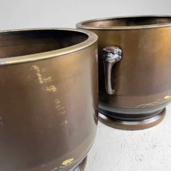 Outlet Pamono Copper Hibachi Set, Japan, 1890s, Set of 2