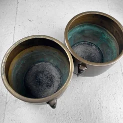 Outlet Pamono Copper Hibachi Set, Japan, 1890s, Set of 2