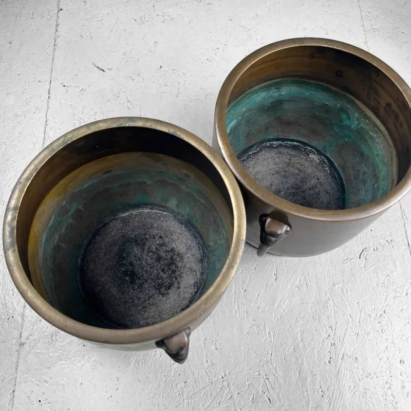 Outlet Pamono Copper Hibachi Set, Japan, 1890s, Set of 2