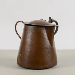 Sale Pamono Copper Jug with Lid and Handles, Early 20th Century