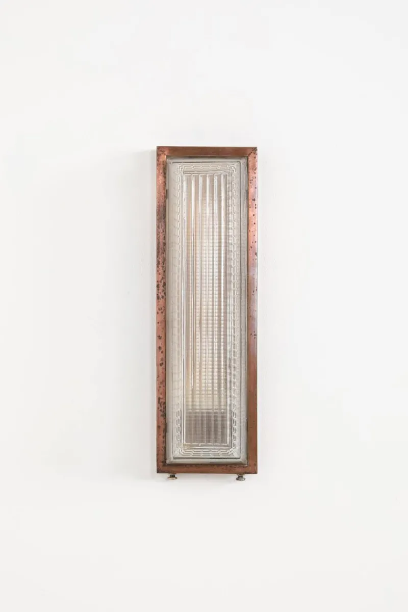 Pamono Copper Pagoda Bulkhead Wall Light from Holophane, 1920s> Wall Lights & Sconces