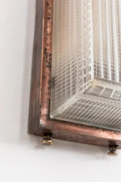 Pamono Copper Pagoda Bulkhead Wall Light from Holophane, 1920s><noscript><img width=