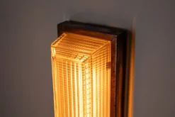 Pamono Copper Pagoda Bulkhead Wall Light from Holophane, 1920s><noscript><img width=