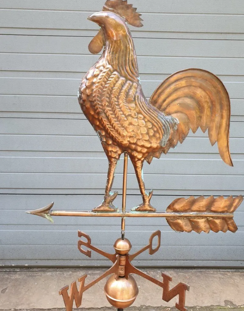 Pamono Copper Weather Vane with Rooster Wind Ornament> Garden Accessories