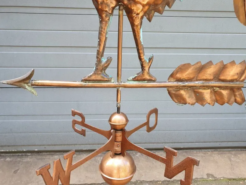 Pamono Copper Weather Vane with Rooster Wind Ornament> Garden Accessories