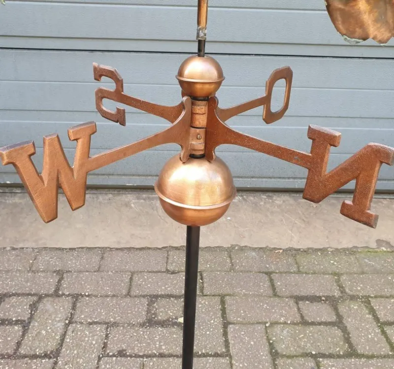 Pamono Copper Weather Vane with Rooster Wind Ornament> Garden Accessories