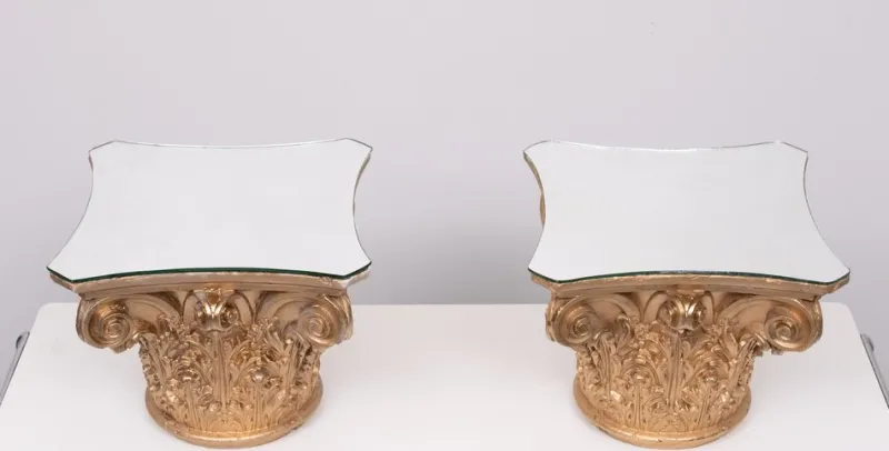 Discount Pamono Corinthian Capital Side Tables, 1970s, Set of 2