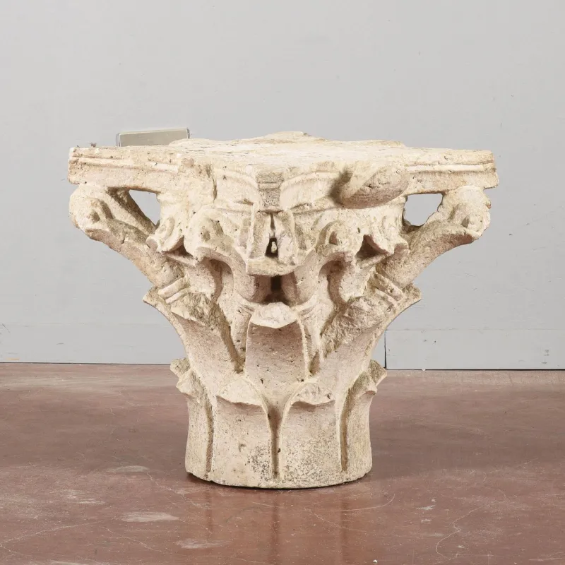 New Pamono Corinthian Style White Stone Capital