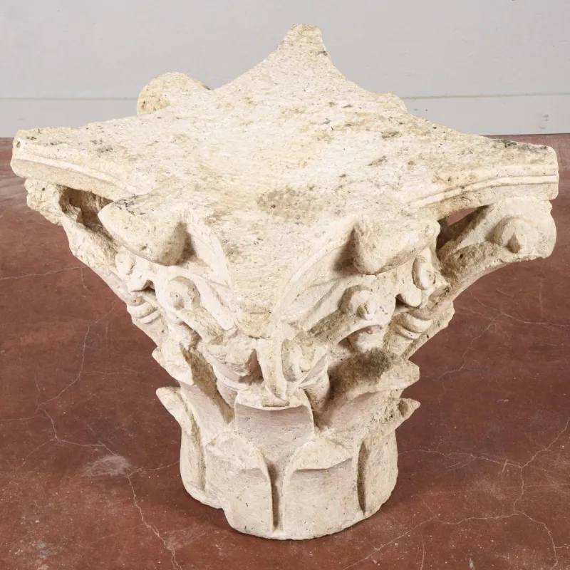 New Pamono Corinthian Style White Stone Capital