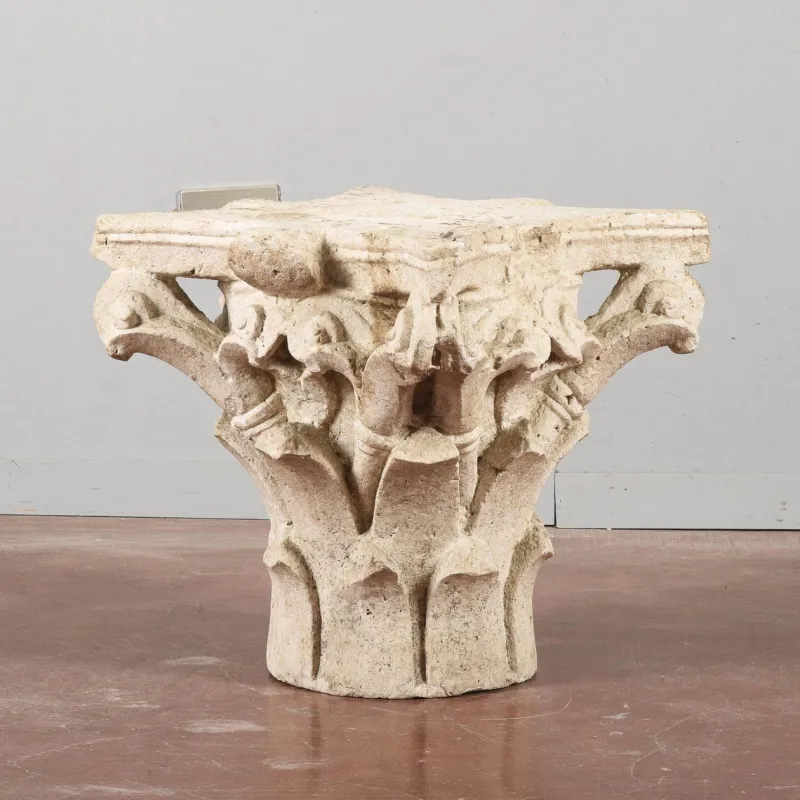 New Pamono Corinthian Style White Stone Capital