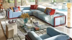 Clearance Pamono Cornaro Three Seater Sofa by Carlo Scarpa for Cassina