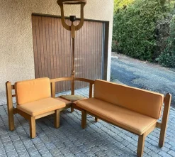 Pamono Corner Bench and Incorporated Floor Lamp attributed to Guillerme Et Chambron><noscript><img width=