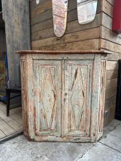 Best Pamono Corner Cupboard, Early 20th Century